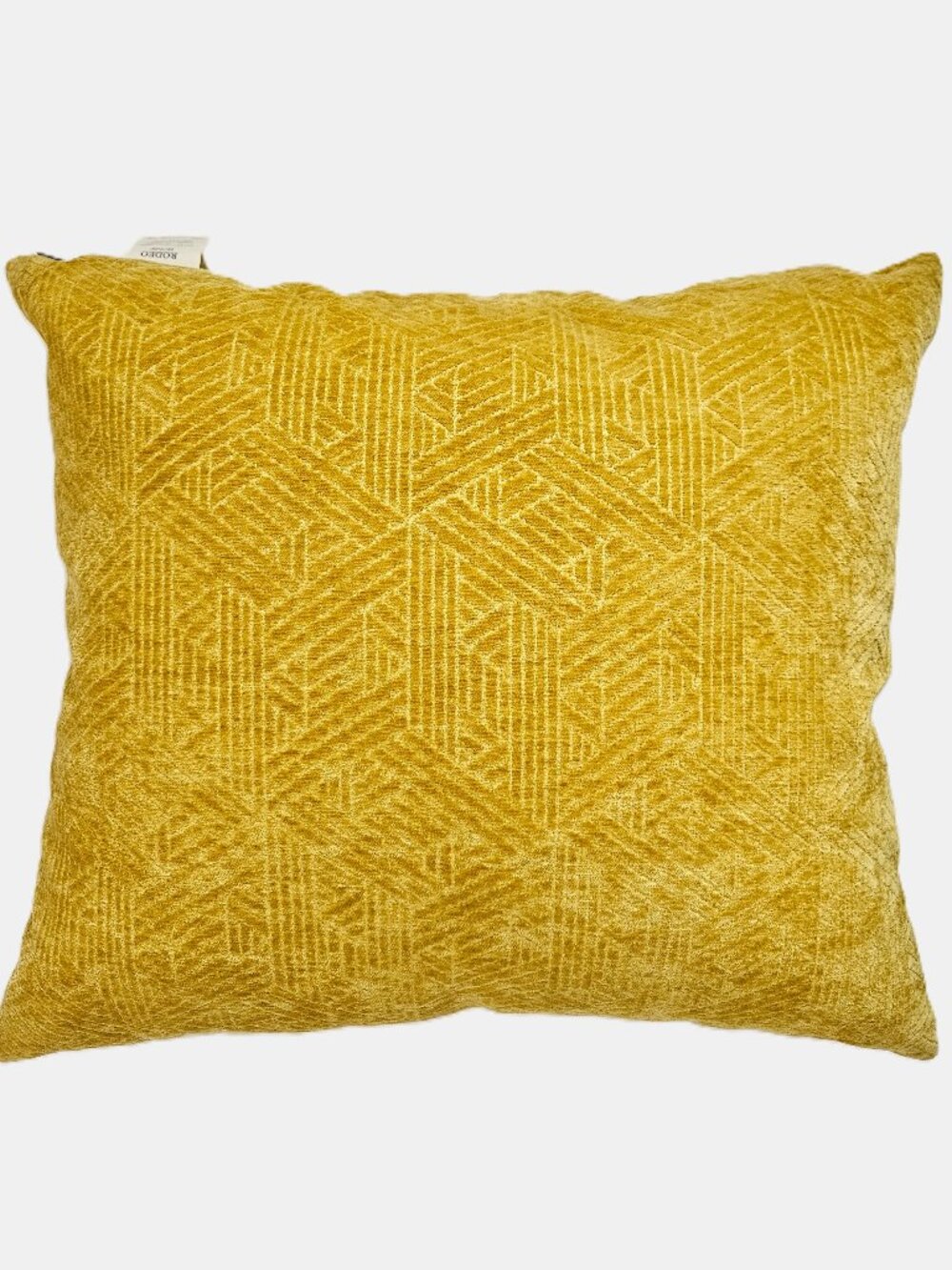 Goldenrod Textured Geometric Pillow 22x24 – Down/Feather Insert, Velvet Back